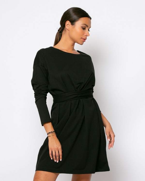 Φόρεμα βαμβακερό oversized Μαύρο